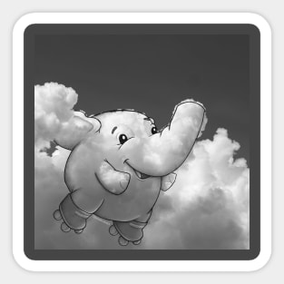 Elephant on roller skates Sticker